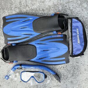 U.S. DIVERS Kit Size ML/XL 9-13 (US) Fins 150cm Snorkle Tempered Goggles Bag
